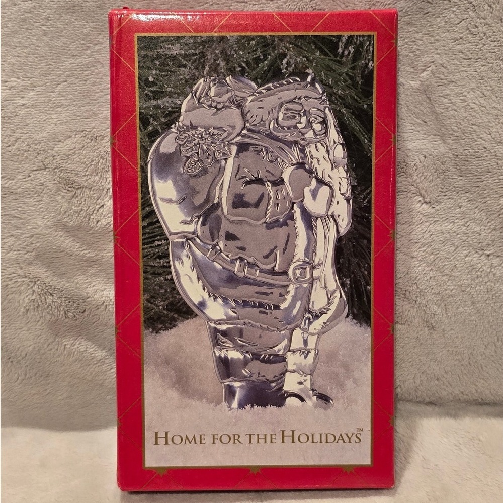 Vintage Home for the Holidays Santa Claus Metal Spoon Rest/Candy Dish Tray w/box
